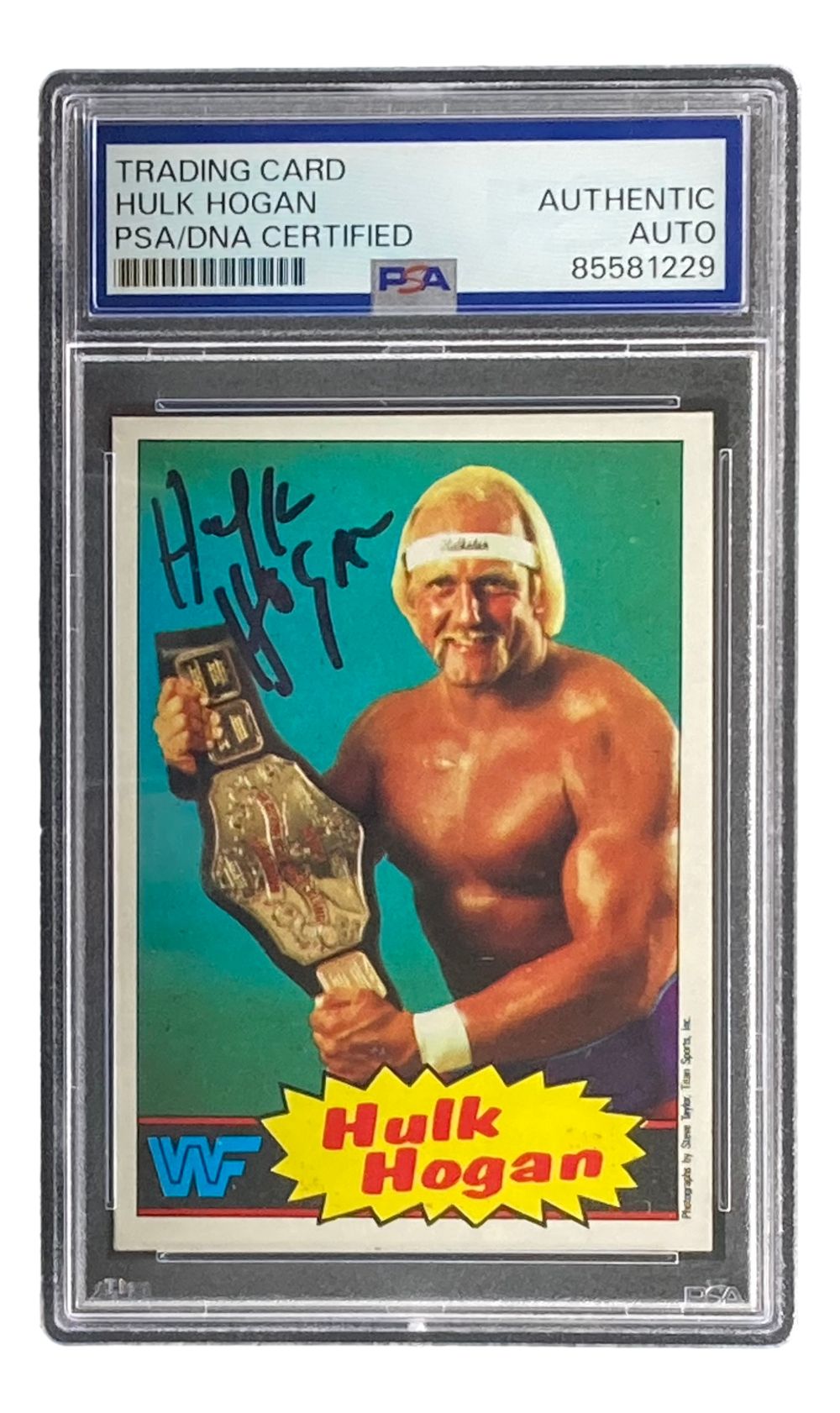 Hulk Hogan Signed 1985 Topps #16 WWF WWE Rookie Card PSA | eBay